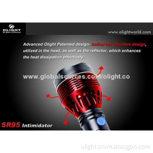 SR95 Rechargeable Flashlight with 2,000 Lumens Maximum Output and Aluminum Body